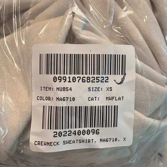 Madewell Garment Dyed Crewneck Sweatshirt XS NWT Cream White NU854 Pullover - Picture 4 of 4